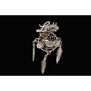 Lady Hawk Vintage Tac Pin Brooch Laughlin 1998 Motorcycle Biker Signed BinAH